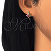 Arete Dormilona 02.345.0003 Oro Laminado, con Multicolor Zirconia Cubica, Pulido, Tono Dorado