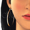 Argolla Grande 02.213.0152.60 Oro Laminado, Diseño de Hueco, Diamantado, Tono Dorado