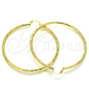 Argolla Grande 02.213.0152.60 Oro Laminado, Diseño de Hueco, Diamantado, Tono Dorado