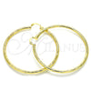 Argolla Grande 02.213.0152.60 Oro Laminado, Diseño de Hueco, Diamantado, Tono Dorado