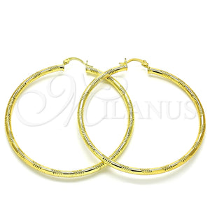 Argolla Grande 02.213.0153.60 Oro Laminado, Diamantado, Tono Dorado