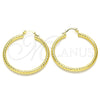 Argolla Mediana 02.213.0154.40 Oro Laminado, Diseño de Hueco, Diamantado, Tono Dorado