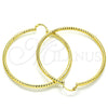 Argolla Grande 02.213.0154.60 Oro Laminado, Diseño de Hueco, Diamantado, Tono Dorado