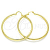 Argolla Grande 02.213.0154.60 Oro Laminado, Diseño de Hueco, Diamantado, Tono Dorado