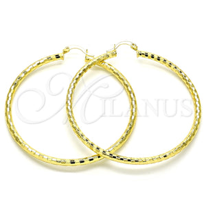 Argolla Grande 02.213.0156.60 Oro Laminado, Diamantado, Tono Dorado