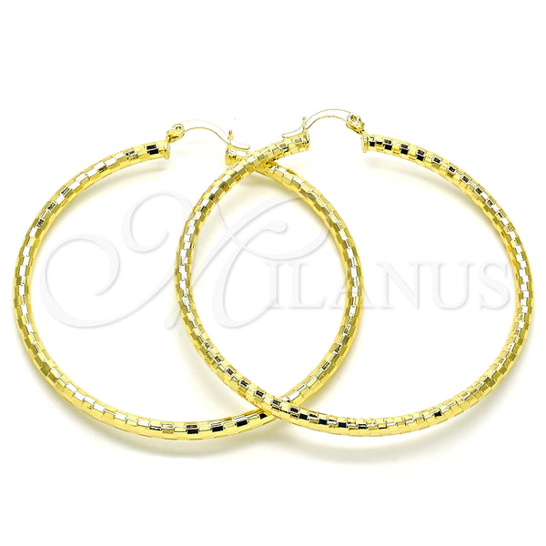 Argolla Grande 02.213.0156.60 Oro Laminado, Diamantado, Tono Dorado