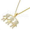 Collares con Dije 04.213.0165.20 Oro Laminado, Diseño de Niñita Pequeña, Pulido, Tono Dorado (01 MM Thickness, 20 Inches Length)