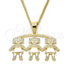 Collares con Dije 04.213.0165.20 Oro Laminado, Diseño de Niñita Pequeña, Pulido, Tono Dorado (01 MM Thickness, 20 Inches Length)