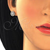 Arete Dormilona 02.166.0003 Oro Laminado, con Blanca Zirconia Cubica, Pulido, Tono Dorado