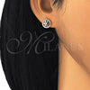 Arete Dormilona 02.166.0003 Oro Laminado, con Blanca Zirconia Cubica, Pulido, Tono Dorado