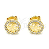 Arete Dormilona 02.166.0003 Oro Laminado, con Blanca Zirconia Cubica, Pulido, Tono Dorado