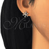 Arete Dormilona 02.166.0004 Oro Laminado, con Blanca Zirconia Cubica, Pulido, Tono Dorado