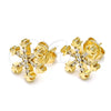 Arete Dormilona 02.166.0004 Oro Laminado, con Blanca Zirconia Cubica, Pulido, Tono Dorado
