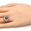 Anillo Multi Piedra 01.346.0008.08 Oro Laminado, con Granate and Blanca Zirconia Cubica, Pulido, Tono Dorado (Size 8)