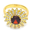 Anillo Multi Piedra 01.346.0008.08 Oro Laminado, con Granate and Blanca Zirconia Cubica, Pulido, Tono Dorado (Size 8)