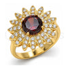 Anillo Multi Piedra 01.346.0008.08 Oro Laminado, con Granate and Blanca Zirconia Cubica, Pulido, Tono Dorado (Size 8)
