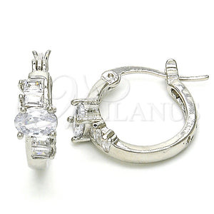 Argolla Pequeña 02.210.0303.5.15 Rodio Laminado, con Zirconia Cubica Blanca, Pulido, Rodinado