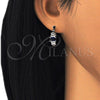 Argolla Pequeña 02.210.0303.7.15 Rodio Laminado, con Zirconia Cubica Zafiro Azul y Blanca, Pulido, Rodinado