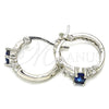 Argolla Pequeña 02.210.0303.7.15 Rodio Laminado, con Zirconia Cubica Zafiro Azul y Blanca, Pulido, Rodinado