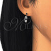 Argolla Pequeña 02.210.0303.8.15 Rodio Laminado, con Zirconia Cubica Negro y Blanca, Pulido, Rodinado