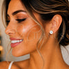 Arete Dormilona 02.271.0028 Acero Inoxidable, Diseño de Flor, con Blanca Cristal and Marfil Perla, Pulido, Tono Plateado