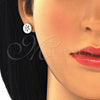 Arete Dormilona 02.271.0028 Acero Inoxidable, Diseño de Flor, con Blanca Cristal and Marfil Perla, Pulido, Tono Plateado