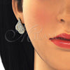 Juego de Arete y Dije de Adulto 10.160.0158 Oro Laminado, con Blanca Cristal, Pulido, Tono Dorado