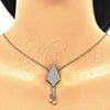 Juego de Arete y Dije de Adulto 10.160.0161 Oro Laminado, con Cristal Blanca, Pulido, Tono Dorado