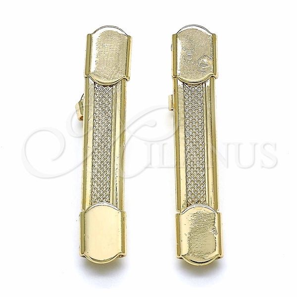 Arete Dormilona 02.63.2685 Oro Laminado, Cepillado, Tono Dorado