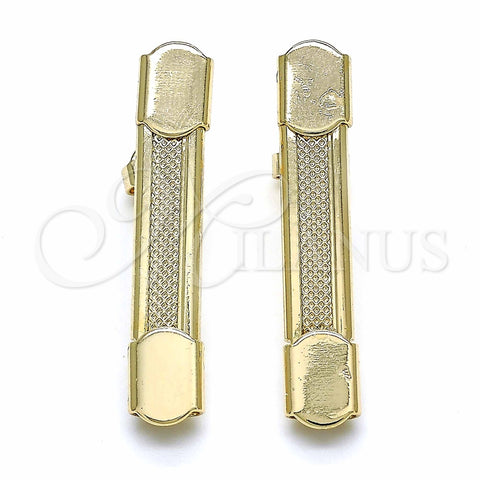 Arete Dormilona 02.63.2685 Oro Laminado, Cepillado, Tono Dorado