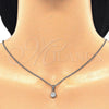 Collares con Dije 04.63.1391.18 Acero Inoxidable, con Blanca Zirconia Cubica, Pulido, Tono Plateado (02 MM Thickness, 18 Inches Length)