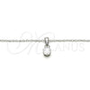 Collares con Dije 04.63.1391.18 Acero Inoxidable, con Blanca Zirconia Cubica, Pulido, Tono Plateado (02 MM Thickness, 18 Inches Length)