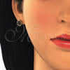 Arete Dormilona 02.349.0001.1 Oro Laminado, Diseño de Flor, con Negro Zirconia Cubica, Pulido, Tono Dorado