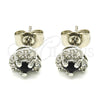 Arete Dormilona 02.349.0002 Rodio Laminado, con Zirconia Cubica Negro y Blanca, Pulido, Rodinado