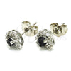 Arete Dormilona 02.349.0002 Rodio Laminado, con Zirconia Cubica Negro y Blanca, Pulido, Rodinado