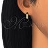 Argolla Huggie 02.216.0049.15 Acero Inoxidable, con Blanca Cristal, Pulido, Tono Dorado