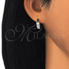 Argolla Huggie 02.216.0051.15 Acero Inoxidable, con Cristal Blanca, Pulido, Tono Plateado