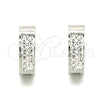 Argolla Huggie 02.216.0051.15 Acero Inoxidable, con Cristal Blanca, Pulido, Tono Plateado