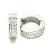 Argolla Huggie 02.216.0051.15 Acero Inoxidable, con Cristal Blanca, Pulido, Tono Plateado