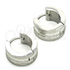 Argolla Huggie 02.216.0053.15 Acero Inoxidable, Pulido, Tono Plateado