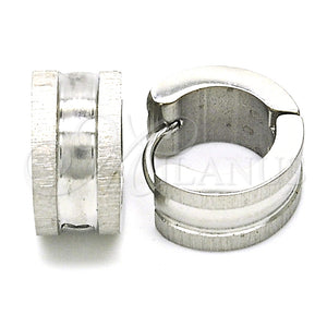 Argolla Huggie 02.216.0053.15 Acero Inoxidable, Pulido, Tono Plateado