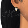 Argolla Huggie 02.216.0060.15 Acero Inoxidable, con Blanca Cristal, Pulido, Dos Tonos
