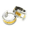 Argolla Huggie 02.216.0060.15 Acero Inoxidable, con Blanca Cristal, Pulido, Dos Tonos