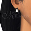 Argolla Huggie 02.216.0069.15 Acero Inoxidable, con Blanca Opal, Pulido, Tono Plateado
