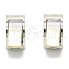 Argolla Huggie 02.216.0069.15 Acero Inoxidable, con Blanca Opal, Pulido, Tono Plateado