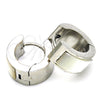 Argolla Huggie 02.216.0069.15 Acero Inoxidable, con Blanca Opal, Pulido, Tono Plateado