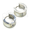 Argolla Huggie 02.216.0069.15 Acero Inoxidable, con Blanca Opal, Pulido, Tono Plateado