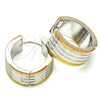 Argolla Huggie 02.230.0036.20 Acero Inoxidable, Pulido, Tres Tonos