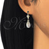 Arete Colgante 02.351.0001 Oro Laminado, Diseño de Guadalupe, Pulido, Tres Tonos