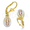 Arete Colgante 02.351.0001 Oro Laminado, Diseño de Guadalupe, Pulido, Tres Tonos